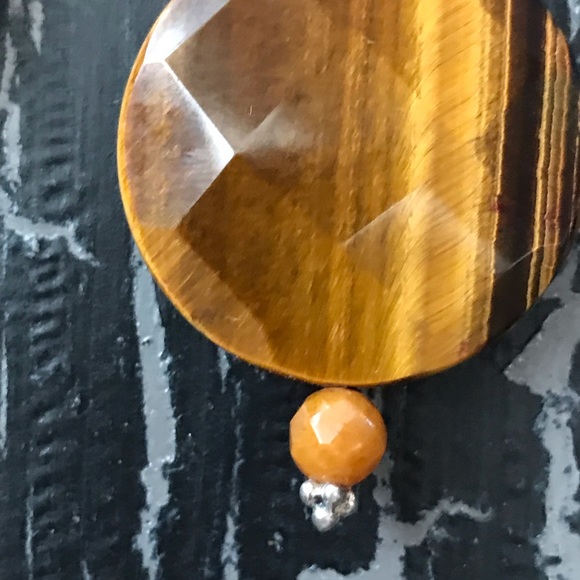 Genuine Tiger’s Eye Earrings - Picture 3 of 5